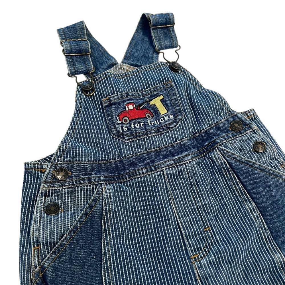 Vintage Small Steps Railroad Stripe Overalls – 24M | T is for Trucks - Picture 4 of 8